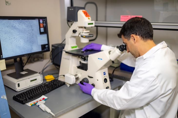 Cameron Sadegh in the lab