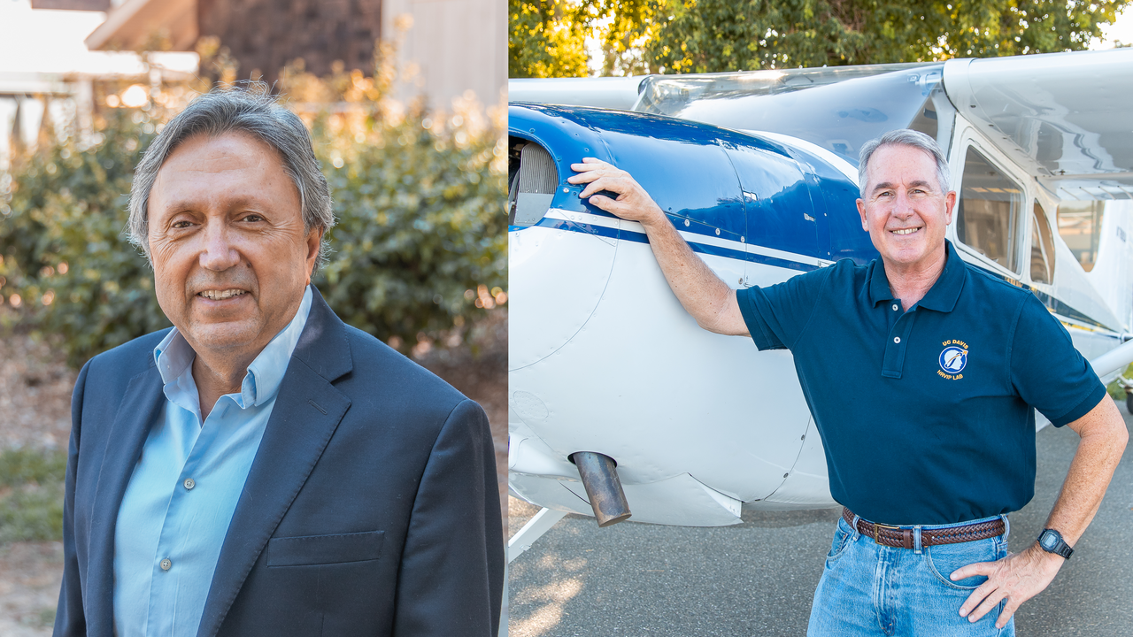 Distinguished Professor Bahram Ravani (left) and Professor Stephen Robinson (right) were honored for their exceptional efforts during the 2018-19 academic year. Photos: Josh Moy/UC Davis. Prof. Ravani and Prof. Robinson