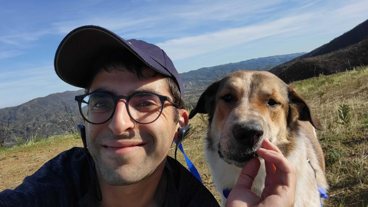 Jacob Roshgadol and his dog
