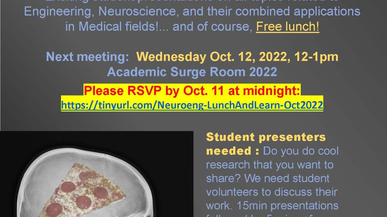 Neuroeng Lunch and Learn flyer